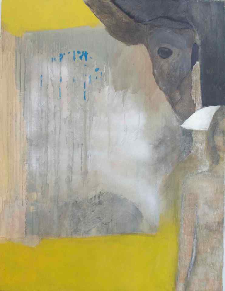 ANIMALITÉ DOMESTIQUE (1) – huile et technique mixte sur toile, 116×89 cm, 2017