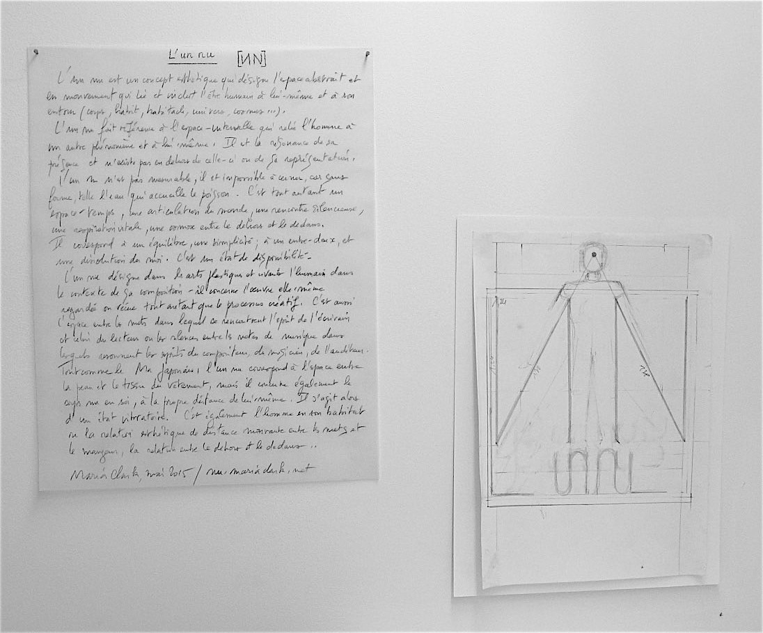   L'un nu (détail) installation 2015, galerie Rue Française, Paris