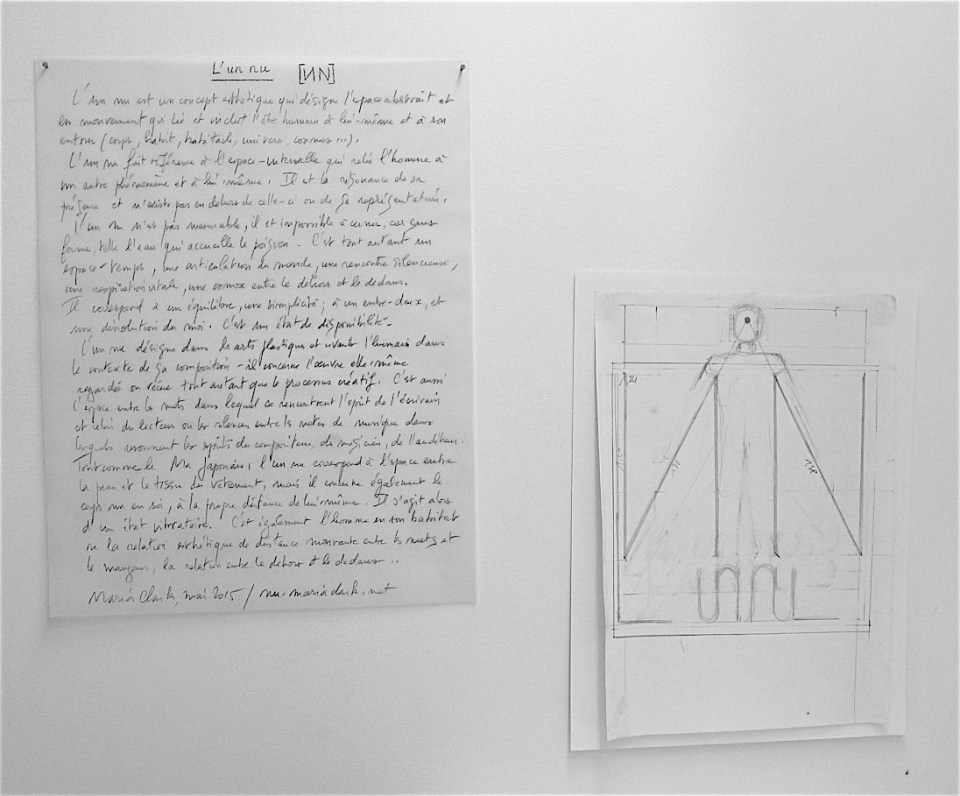   L'un nu (détail) installation 2015, galerie Rue Française, Paris