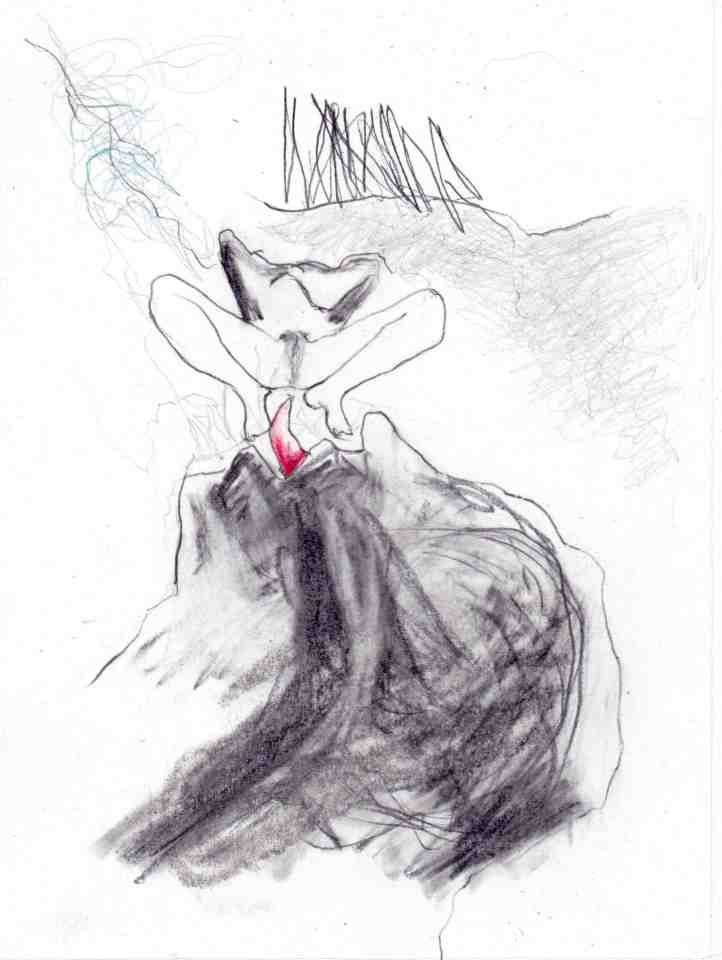 Tellus Cunnilingus, 24 x 18 cm, technique mixte sur papier, 2020