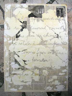 Palimpsestes (1/10), journal, plâtre, graphite, 2006