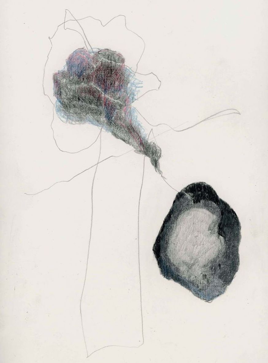 Antenna, technique mixte sur papier, 20 cm x 28 cm, 2020