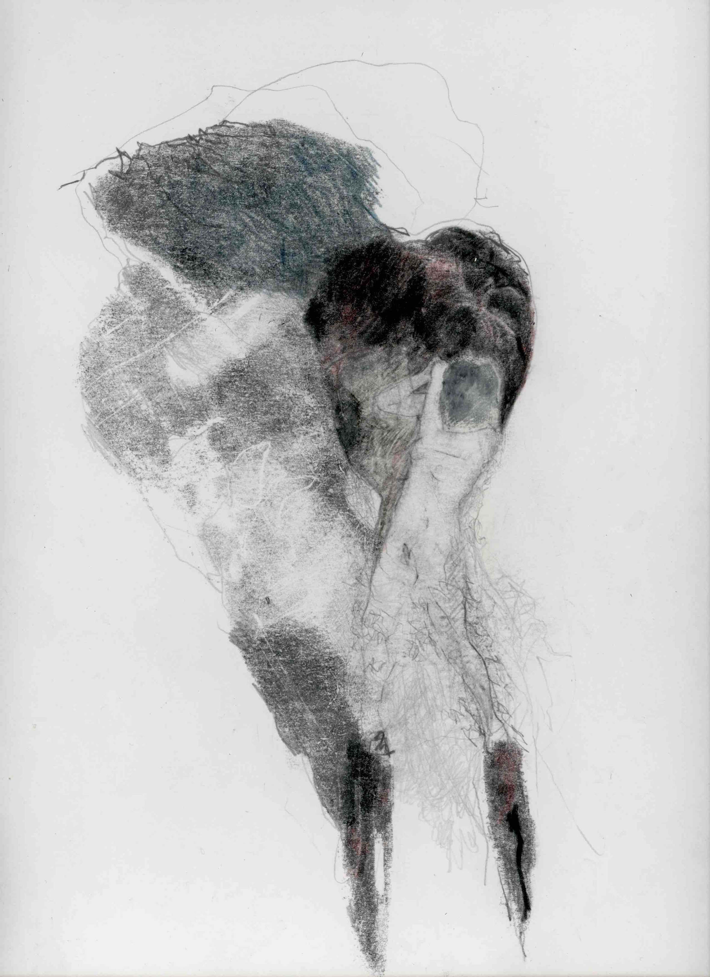 "Terra-Mater", technique mixte sur papier, 24 cm x 30 cm, 2020