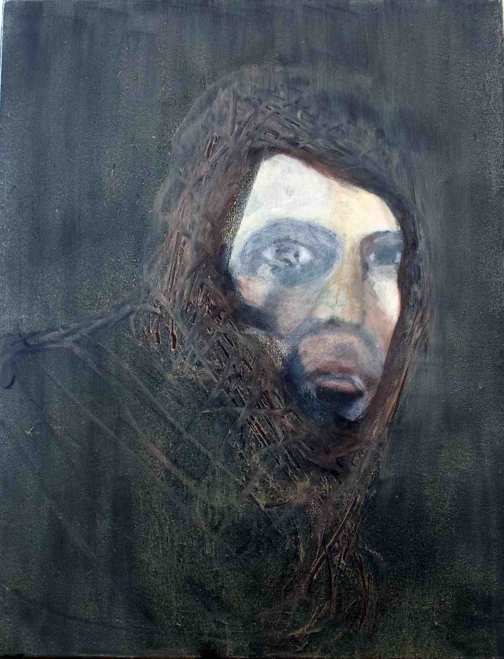 "Ayin, ou le mauvais œil", acrylique sur toile, 90x 70 cm, 2005