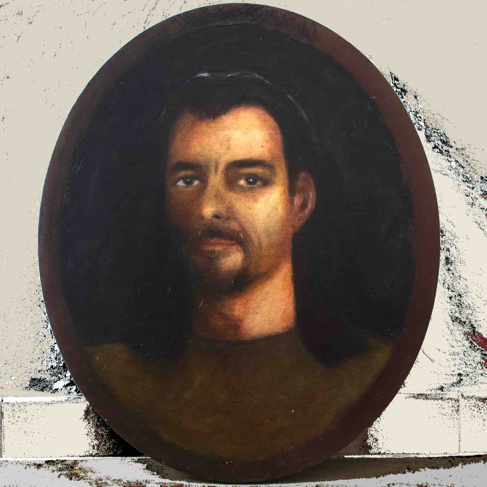 Le Beau Grec, huile sur toile, 60 x 50 cm, format ovale, 2012